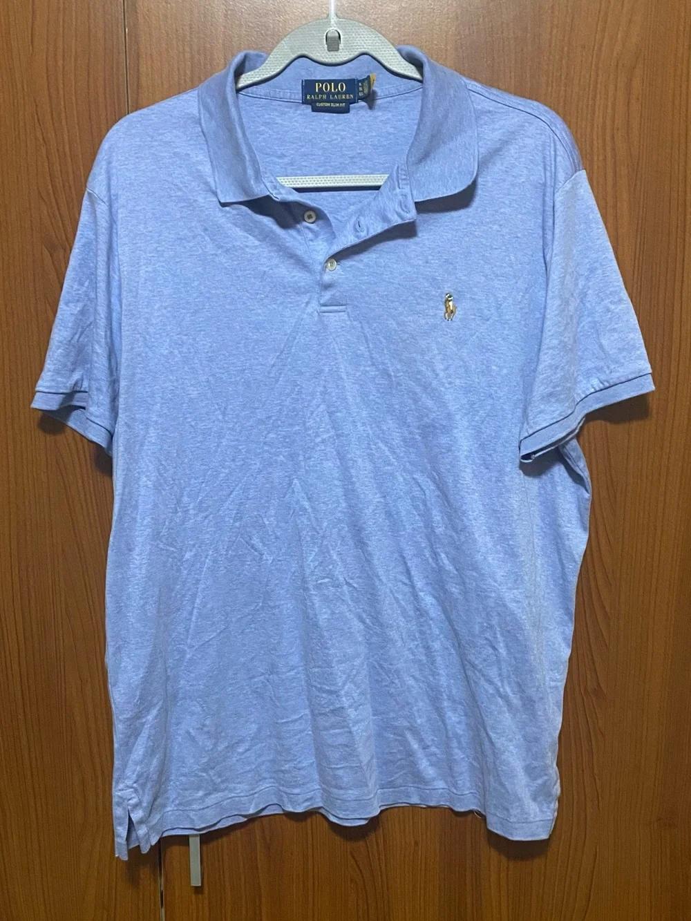 Polo Ralph Lauren Men's Polo Shirt Sky Blue Cotton summer vacation office Sz XL